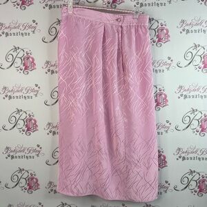 Vintage skirt shiny shimmer abstract line work pattern Pink Women's Skirt